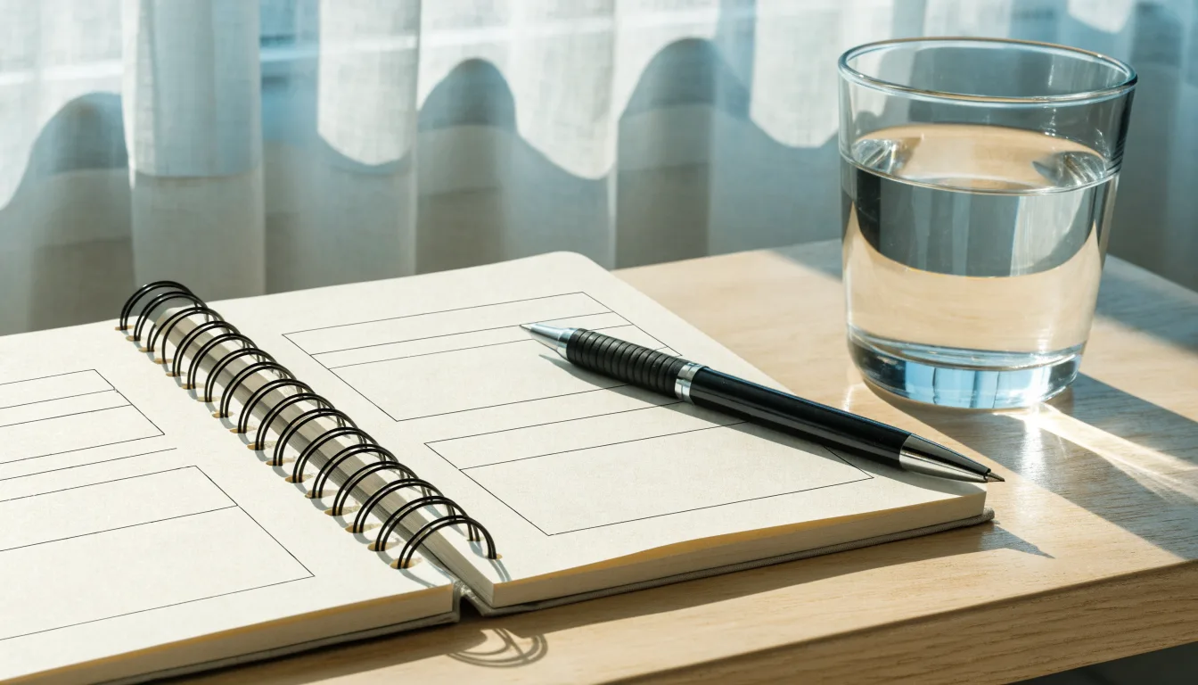 Notes do zapisywania posiłków i objawów bólu głowy